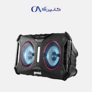 اسپیکر Gemini SOSP-8 BLK مشکی با دسته حمل، بدنه ضدآب و نور LED رنگی