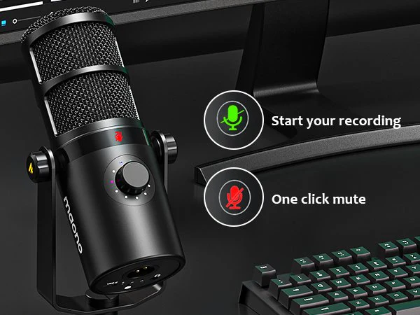 قطع-کردن-صدا-با-لمس-یک-دکمه- Maono-PD400X