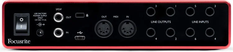 Focusrite-Scarlett-8i6-G3-نشانگرهای-Halo-کنترل-راحت-سطح-صدا