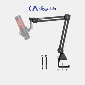پایه میکروفون بازویی Maono AU-BA37 با بازوی فلزی و گیره نصب روی میز