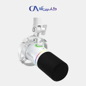 میکروفون داینامیک Maono PD200X White با طراحی سفید و قابلیت اتصال USB و XLR