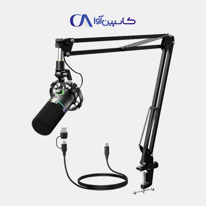 maono-pd200xs-black-1 میکروفون داینامیک Maono PD200XS Black با نورپردازی RGB و اتصال USB و XLR